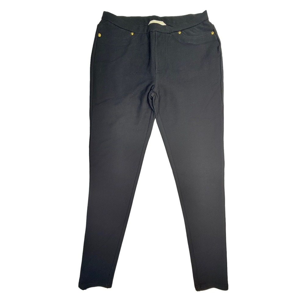 Michael Michael Kors Women's Black Pull-On Skinny Pants Size S‎ Gold Hardware